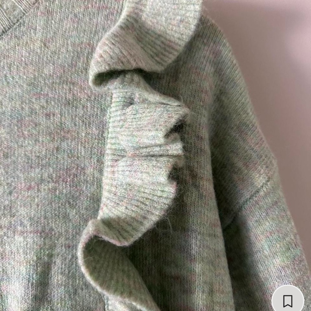 Green Ruffle Sweater - Picture 3 of 7